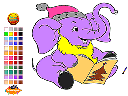 Blissful Elephant Coloring