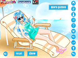 Sunbath Girl On Beach
