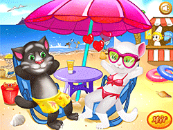 Tom And Angela Cat Beach Holiday