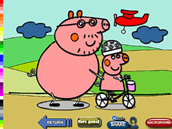 Coloring Peppa Pig Bike Ride